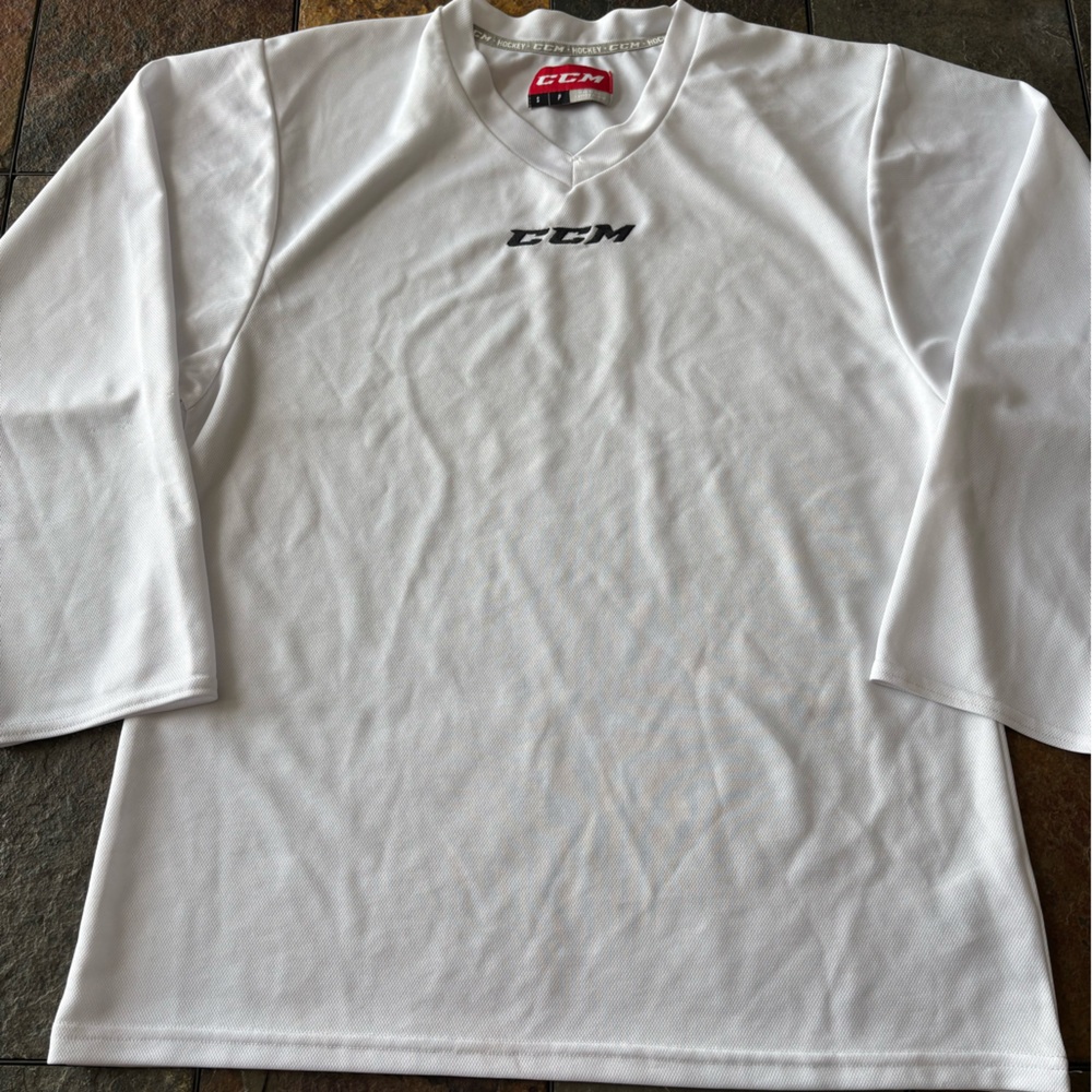 CCM White Men’s Long Sleeve Hockey Jersey
